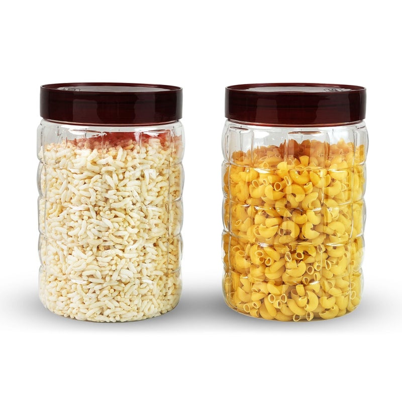 SCL Steelo Steelo Solitare Plastic PET Container Set, 2 Litre, Set of 2, Maroon - Image 5