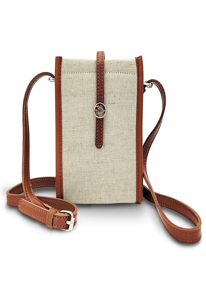 WisePoint Small Crossbody Bag, Canvas Crossbody Phone Purse with Adjustable Strap, Color-blocking Phone Bags Cell Phone Purse (brown) - Image 1