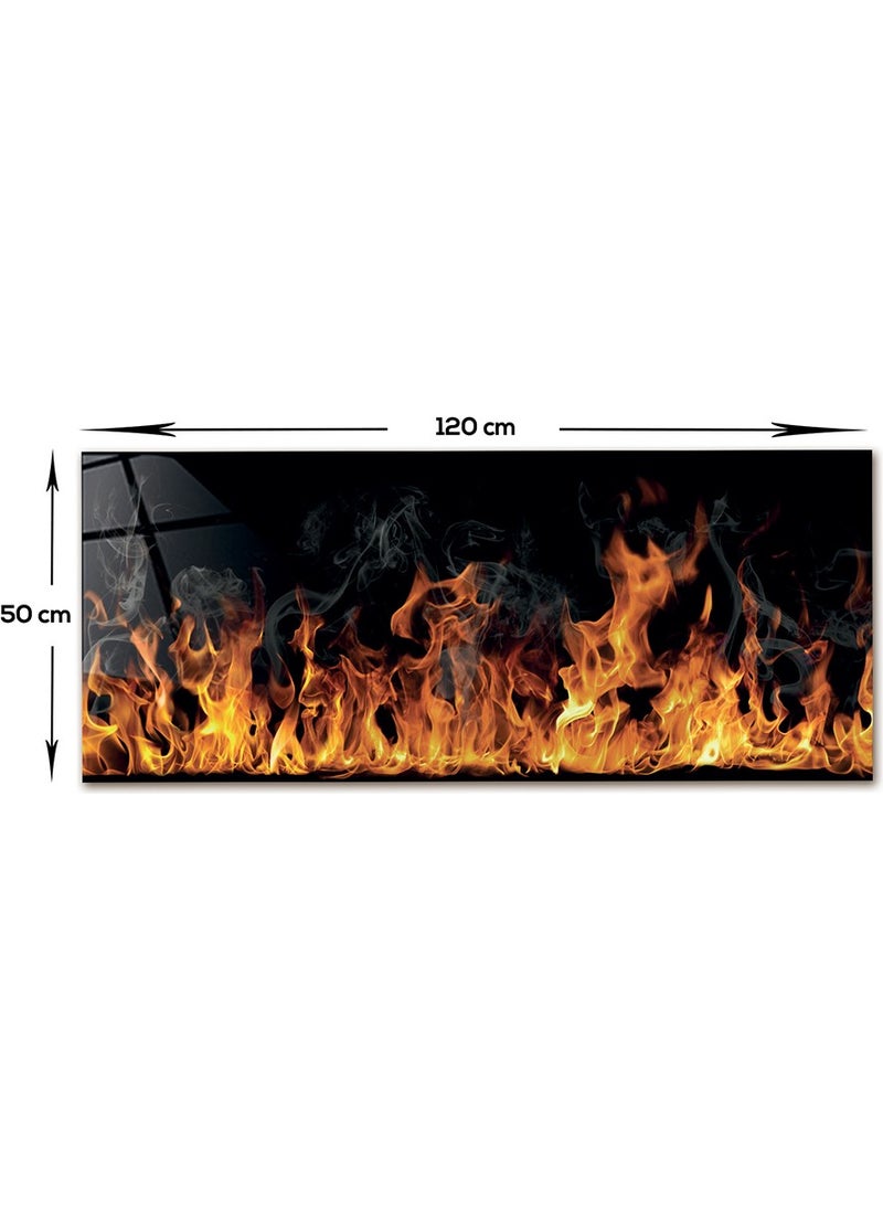 DECORITA Honeycomb Glass Top | Fireplace Flame | 50cm x 120cm  - Image 4