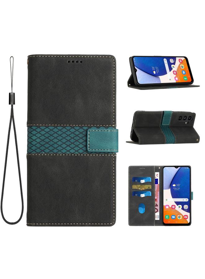 اس-توب جراب لهاتف Samsung Galaxy A15 4G / 5G، جراب هاتف جلدي بخياطة شبكية مع حبل - Image 1