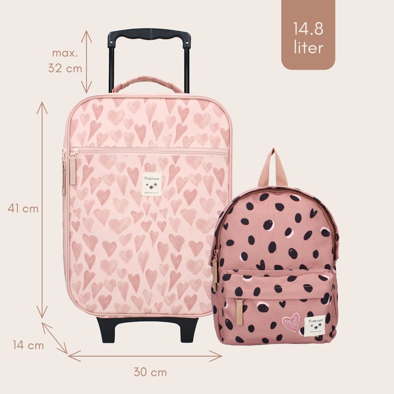 Kidzroom Trolley suitcase Kidzroom Pink Hearts - Image 2