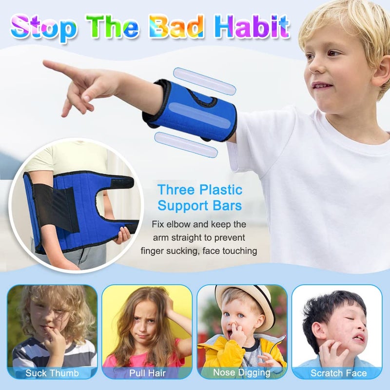 Zelen Thumb Sucking Stop for Kid (1 Pair) Thumb Sucking Guard Nail Biting Treatment for Kids Toddlers Finger Sucking Stop Biting Nails Anti Thumb Sucking Finger Hand Stopper Elbow Immobilizer Brace - Image 3