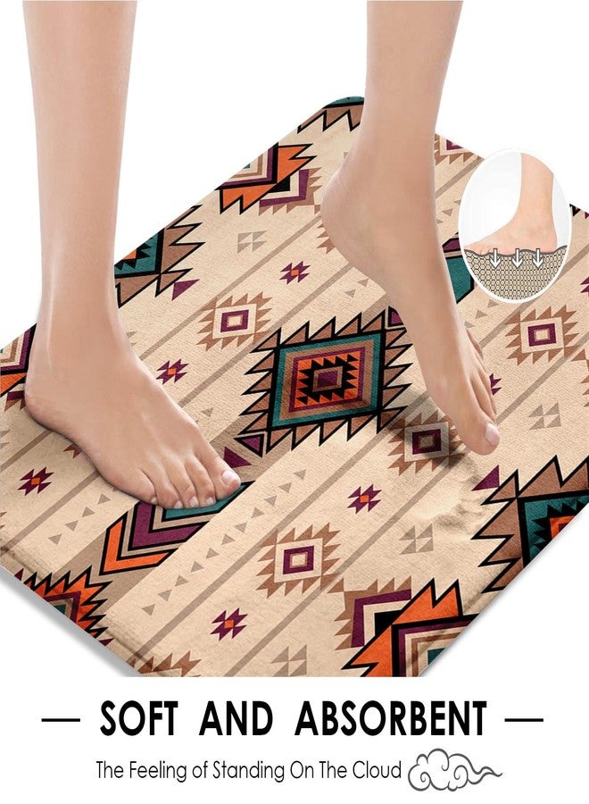 ArtSocket Boho Retro Bathroom Set with Shower Curtain and Rugs Accessory, Traditional Rhombus Summer Colorful Abstract Shower Curtain for Bathroom Decor 4 Pcs - Image 4
