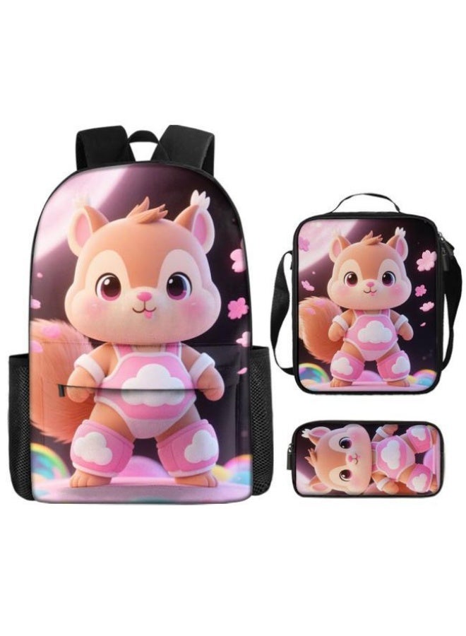 Bright Li Fire Unlock the new fashion of childish fun! Three-piece set of bags, cartoon elements for children and teenagers (students, children, friends' outings, mountain climbing, schooling, etc. can be used) - 58  - Image 2