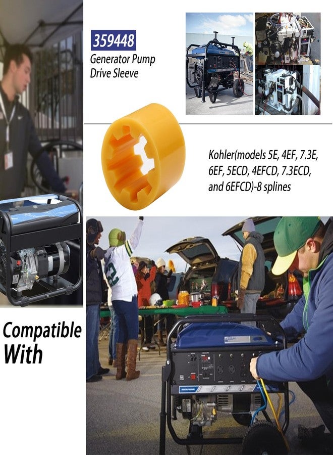 XTPTFABS 359448 Generator Pump Drive Sleeve/Power Systems Impeller Drive Sleeve Compatible With Kohler(models 5E, 4EF, 7.3E, 6EF, 5ECD, 4EFCD, 7.3ECD, and 6EFCD)-8 splines - Image 2