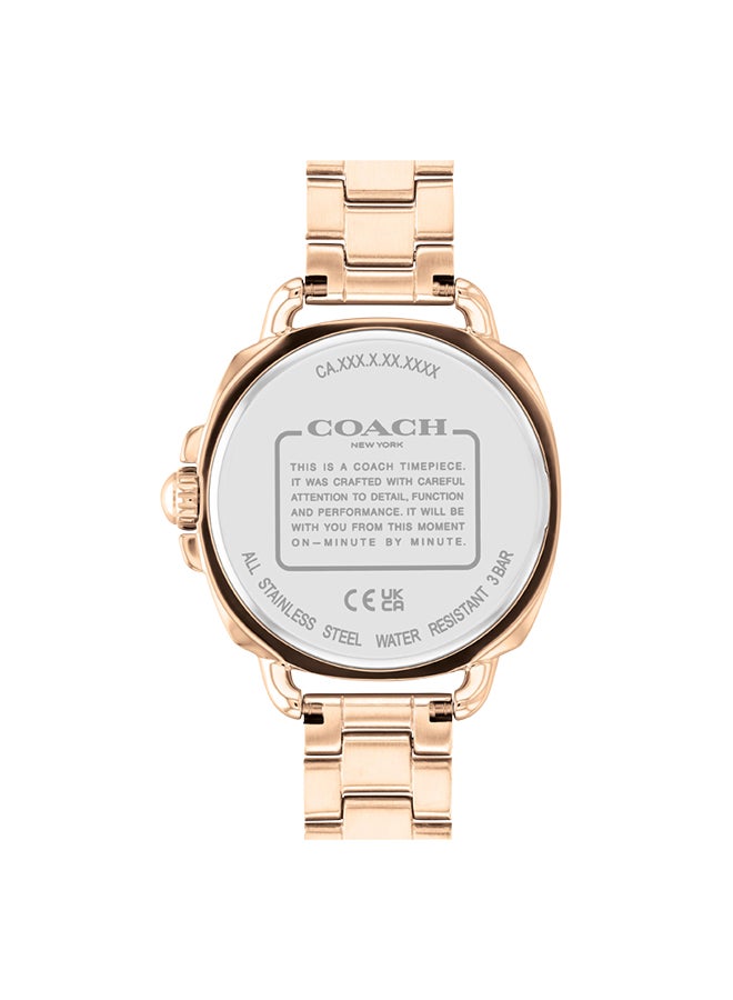 COACH ساعة يد ستانلس ستيل أنالوج غير متماثلة الشكل للنساء 14504158 - 34 ملم - Image 3