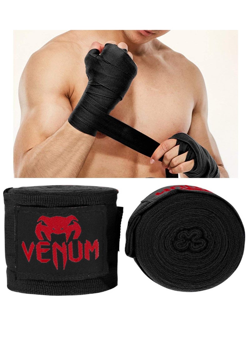 VENUM 4.5M Boxing Hand Wraps Punching Bandage 2Pcs, Black  - Image 4