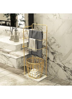 LIMOS Towel Rack with Basket for Dirty Clothes 3 Tier standing Blanket Rack for Bathroom and Bedroom  - Image 3