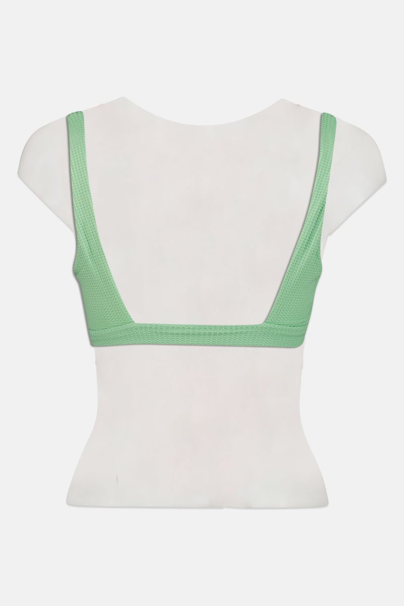 Aerie Women Textured Padded Bralette, Light Green - Image 2