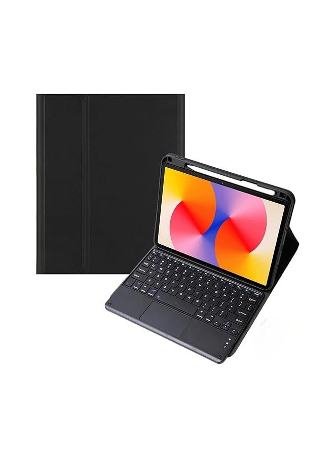 general Keyboard Case Compatible with Huawei MatePad SE 11 inch 2024, Leather Protective Cover with Removable Wireless Keyboard Trackpad Pen Holder - Image 1