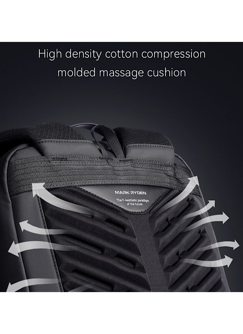 MARK RYDEN - Mark Ryden 4313 Waterproof Backpack, USB Charging, EVA Hard Shell, 17inch Laptop, CoolTech Future Series** - Image 1