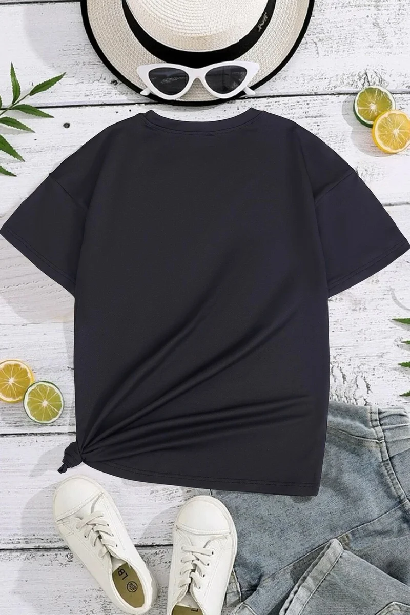ONLYTRENDWEAR Kids Love Cotton Tshirt 3-4 Years Old Black