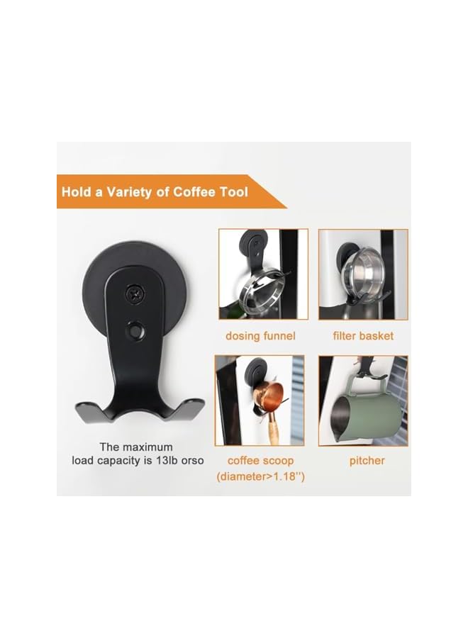 S-TOP Lagging Hook, Anti-Pressure Holder Bracket, Strong Magnetic, Suitable for Coffee Maker Suspension, Double Hook, (Black)*2 - Image 4