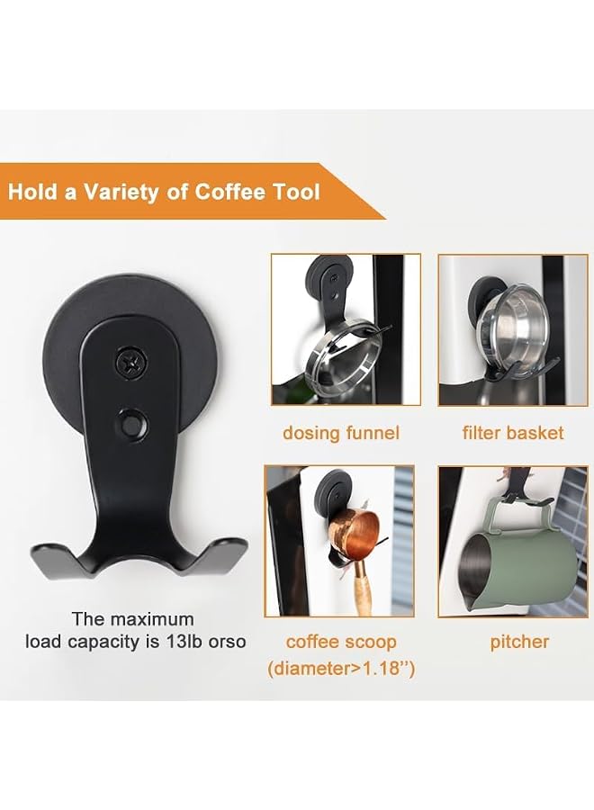 S-TOP Lagging Hook, Anti-Pressure Holder Bracket, Strong Magnetic, Suitable for Coffee Maker Suspension, Double Hook, (Black)*2 - Image 2