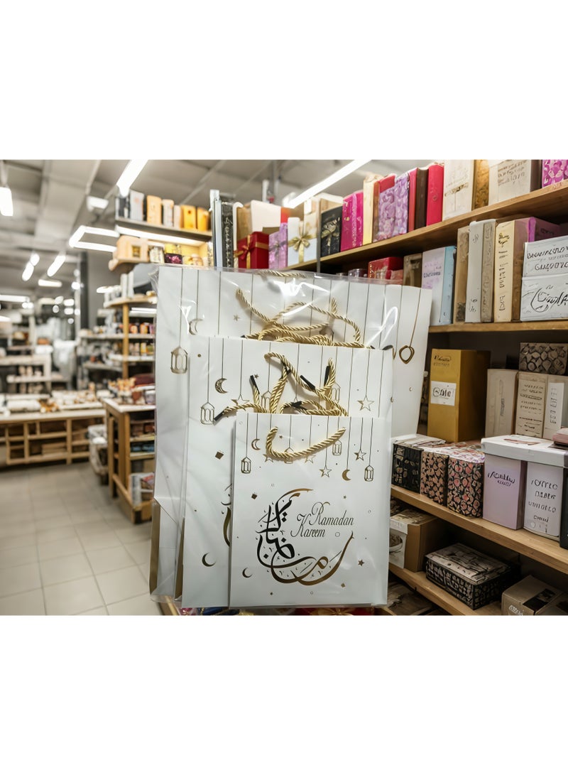 مجموعة حقيبة هدايا للتسوق، حقائب هدايا صغيرة بمقابض وحقائب بيع بالتجزئة بالجملة للأعمال الصغيرة والتسوق والبضائع وحقائب هدايا حفلات أعياد الميلاد وحفلات الزفاف - Image 1