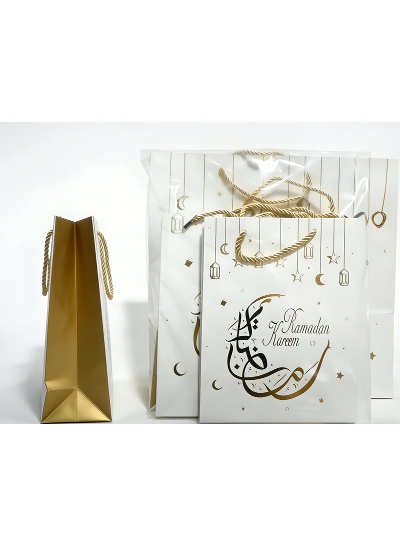 مجموعة حقيبة هدايا للتسوق، حقائب هدايا صغيرة بمقابض وحقائب بيع بالتجزئة بالجملة للأعمال الصغيرة والتسوق والبضائع وحقائب هدايا حفلات أعياد الميلاد وحفلات الزفاف - Image 3