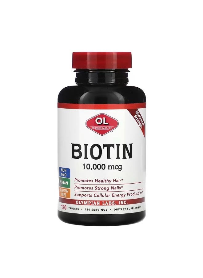 Olympian Labs Biotin 10000 mcg 120 Tablets  - Image 1