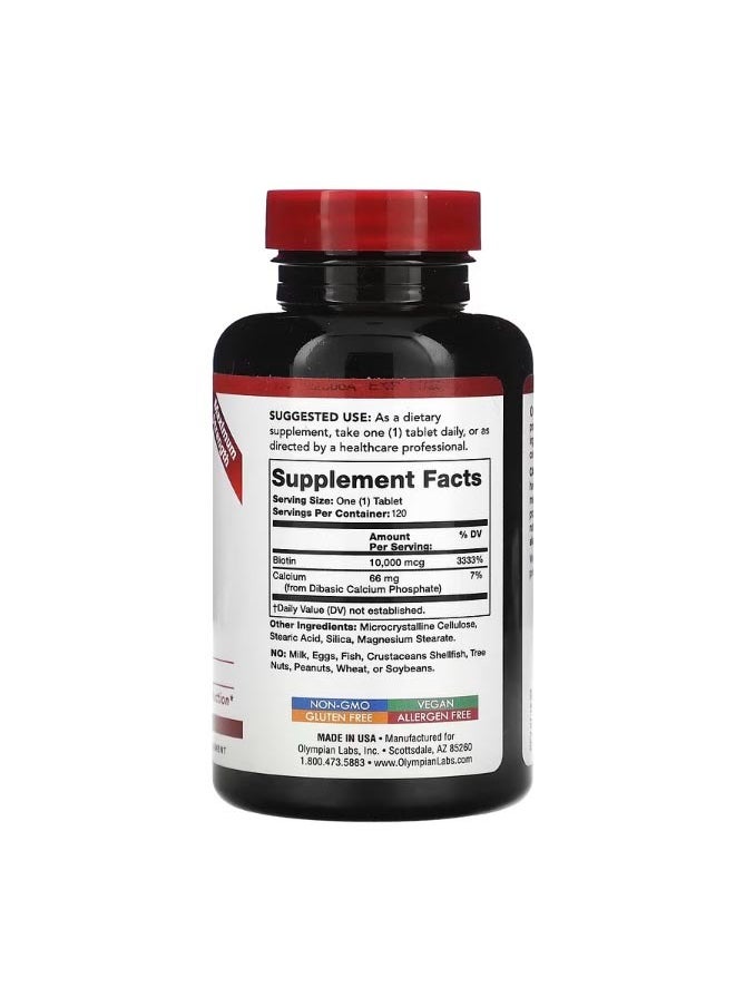 Olympian Labs Biotin 10000 mcg 120 Tablets  - Image 2