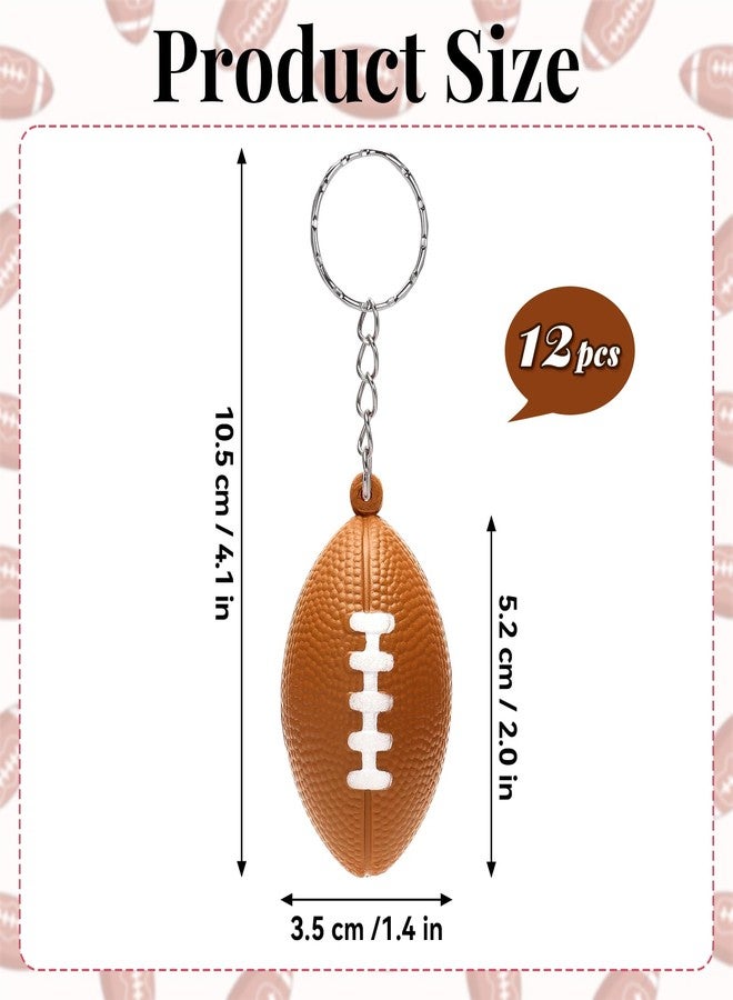 DEARIDAP 12 PCS Mini Foam Squeeze Balls, Small Sports Stress Ball Keychains, 1.57 in Ball Keychains Bulk for Game Party Decoration Bag Gift Fillers (football) - Image 2