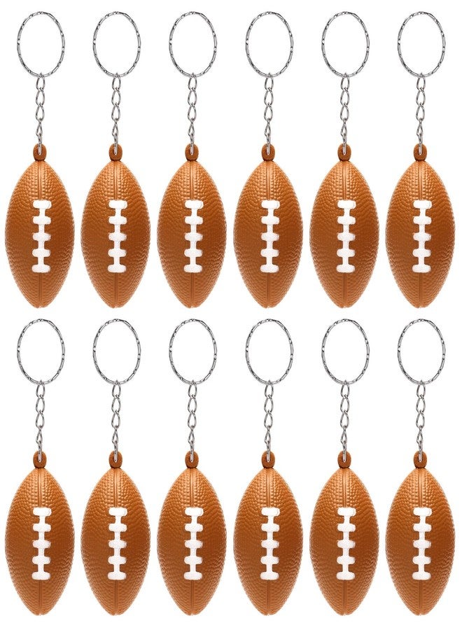 DEARIDAP 12 PCS Mini Foam Squeeze Balls, Small Sports Stress Ball Keychains, 1.57 in Ball Keychains Bulk for Game Party Decoration Bag Gift Fillers (football) - Image 1