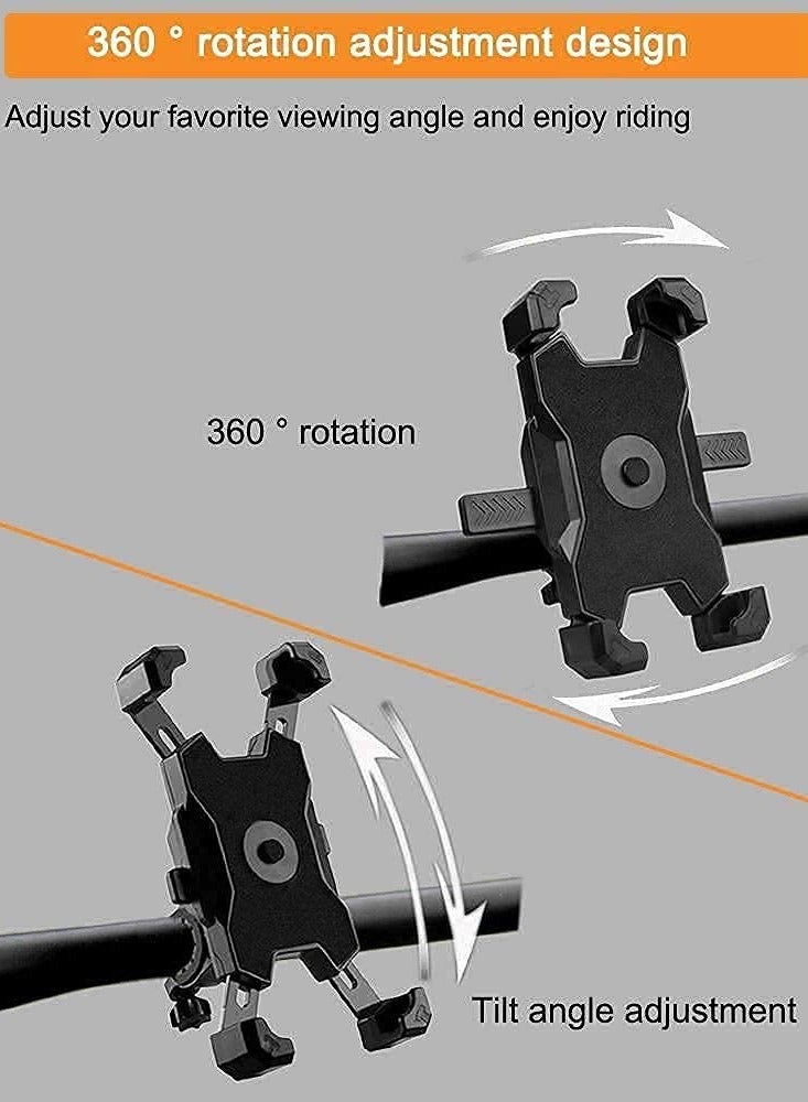 SYOSI Bike Phone Mount Motorcycle Handlebar 2023 Upgraded 360° Rotation Easy Install and Quick Release Support One Click Lock Sturdy and Safe Holder for iPhone and More 4.7-6.8 inch Any Smartphones - Image 5