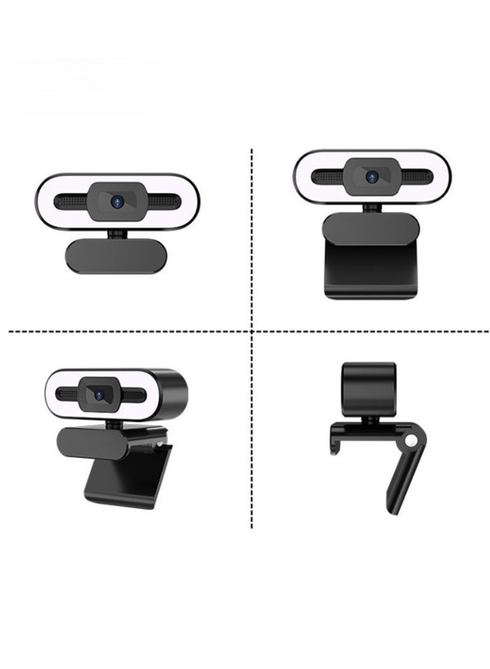 AROAQ 2K Webcam with Light, HD Auto Light Correction Web Cam with Adjustable FOV, HDR-Enabled Gaming Webcam with Ring Light for Teams, Zoom, Pc/laptop/mac/desktop, (2K) - Image 3