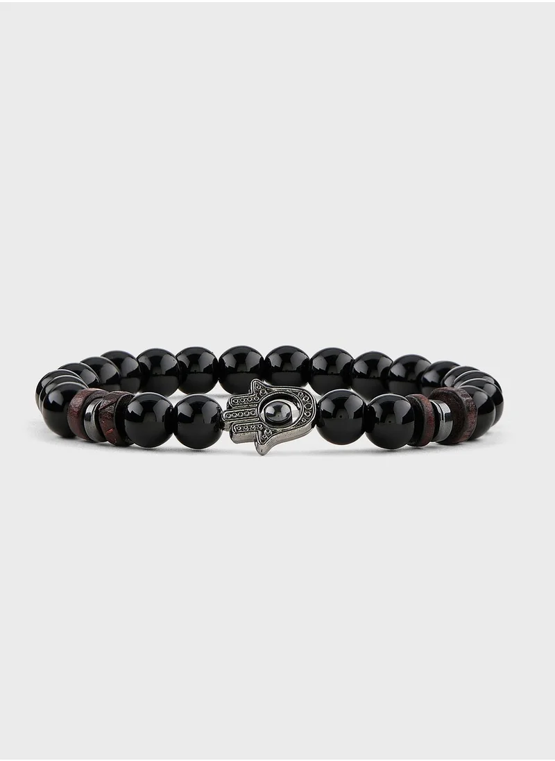 Seventy Five 3 Pack Plaited Hamsa Bracelet Set