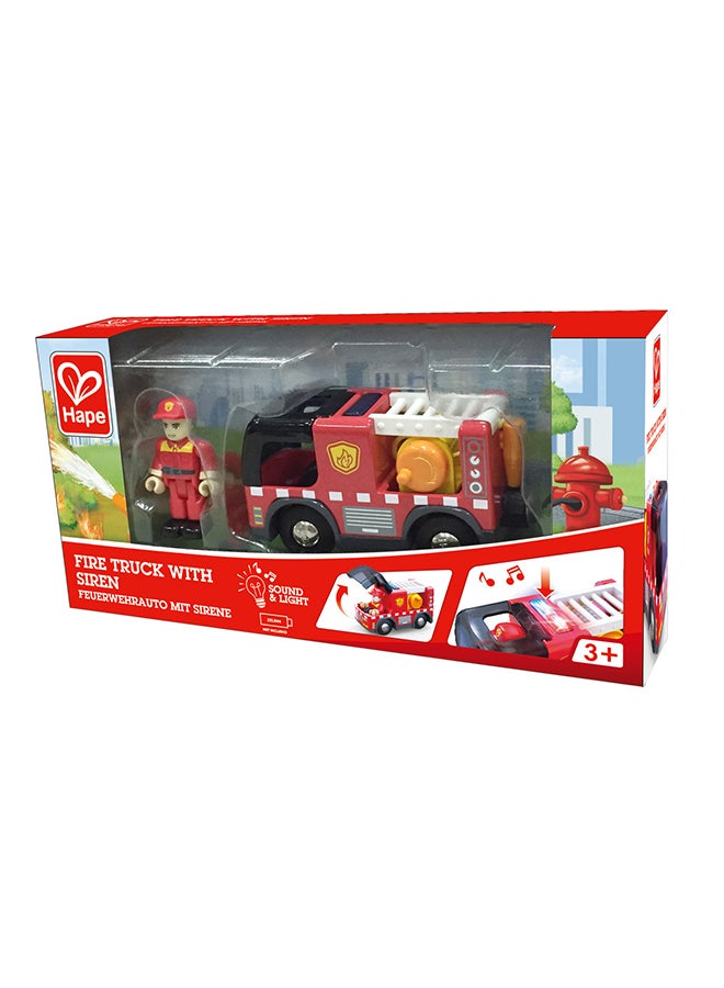 هيب شاحنة إطفاء هايب مع صفارة وسلالم متحركة | مجموعة ألعاب رجال الإطفاء من قطعتين مع إضاءة وصوت | لعب تخيلي للأطفال | طلاء آمن - Image 3