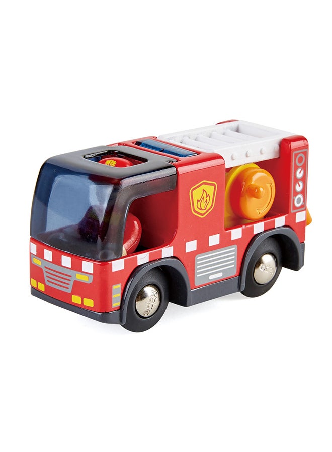 هيب شاحنة إطفاء هايب مع صفارة وسلالم متحركة | مجموعة ألعاب رجال الإطفاء من قطعتين مع إضاءة وصوت | لعب تخيلي للأطفال | طلاء آمن - Image 1