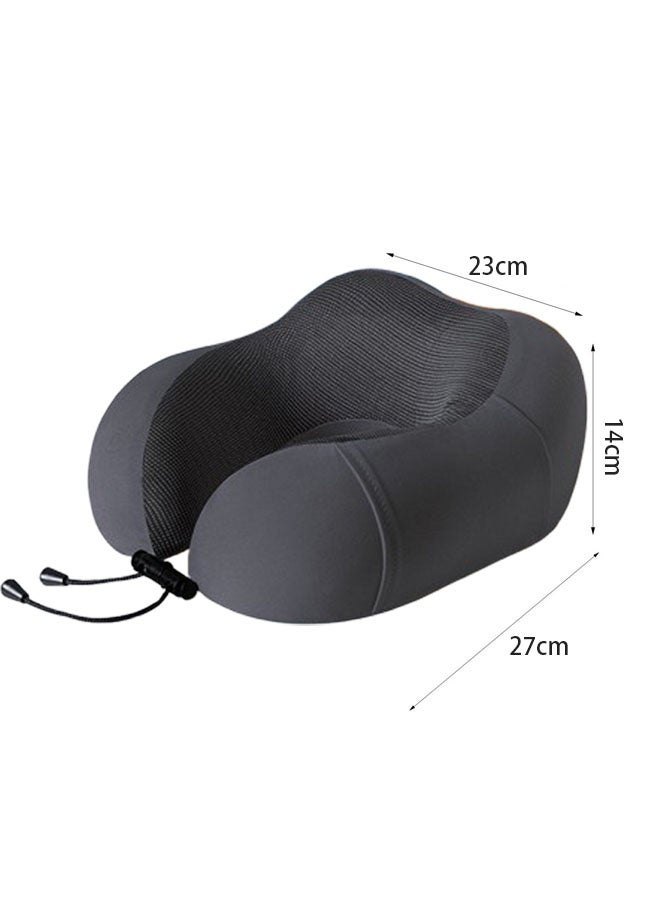 Hanayo Neck Pillow Travel Neck Pillow Practical Ergonomic Travel Pillow Aircraft Comfortable U Shape Memory Foam Neck Pillow for Camping Trips Office Hotel Travel(Darkgrey) - Image 2