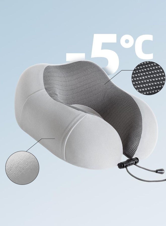 Hanayo Neck Pillow Travel Neck Pillow Practical Ergonomic Travel Pillow Aircraft Comfortable U Shape Memory Foam Neck Pillow for Camping Trips Office Hotel Travel(Darkgrey) - Image 4