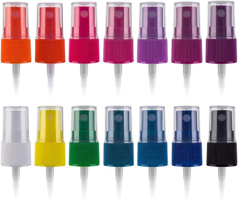 Hydior Essential Oil Spray Bottle Tops, Fine Mist Sprayer for 5ml and 15ml EO Bottles, Pack of 14, Rainbow