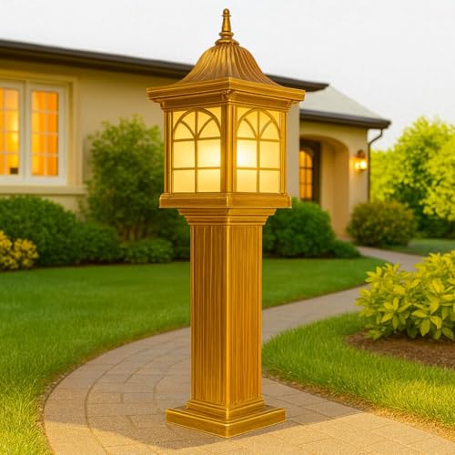 GIGAWATTS Duplex BOLARD 24 Outdoor Garden Light – 101% Rust & Waterproof Die-Casting Aluminum Exterior Lamp for Garden, Boundary Street & Home Entrances (B22 Holder, Bulb Not Included, Grey) - Image 1