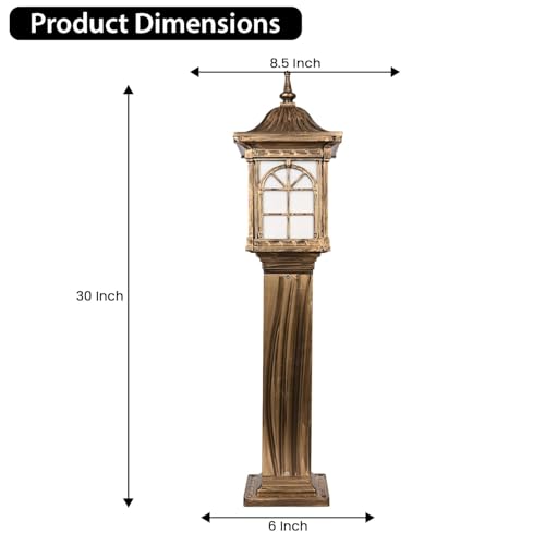 GIGAWATTS Duplex BOLARD 24 Outdoor Garden Light – 101% Rust & Waterproof Die-Casting Aluminum Exterior Lamp for Garden, Boundary Street & Home Entrances (B22 Holder, Bulb Not Included, Grey) - Image 2