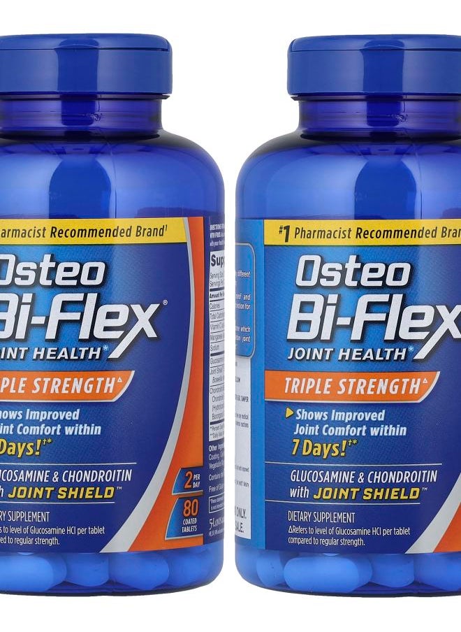 Osteo Bi-Flex Joint Health Triple Strength 2 Pack 80 Coated Tablets Each  - Image 2