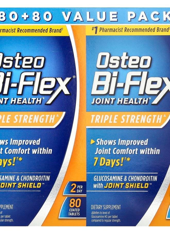 Osteo Bi-Flex Joint Health Triple Strength 2 Pack 80 Coated Tablets Each  - Image 1