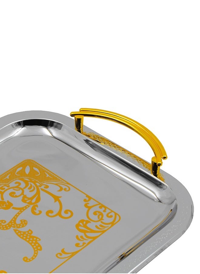 BASURRAH 3 Pieces Steel Serving Tray Set  - Image 3