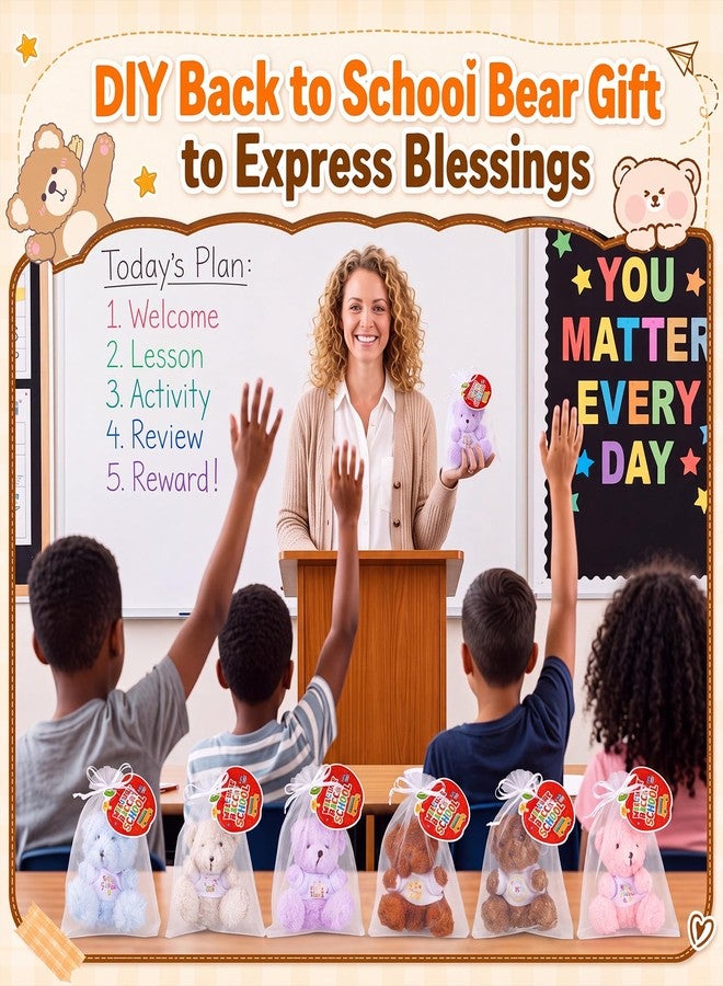 Poen 24 Sets Back to School Gifts for Student 4.7Inch Mini Stuffed Bear - Image 5
