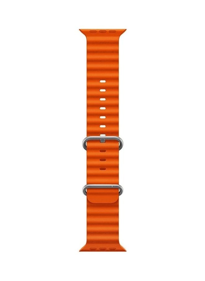 NIBEMINENT - 2Pack for Apple Watch Ocean Band 49mm 45mm 44mm 42mm Soft Silicone Loop Strap iWatch Series Ultra/8/7/SE/6/5/4/3/2/1 Yellow/Orange - Image 1