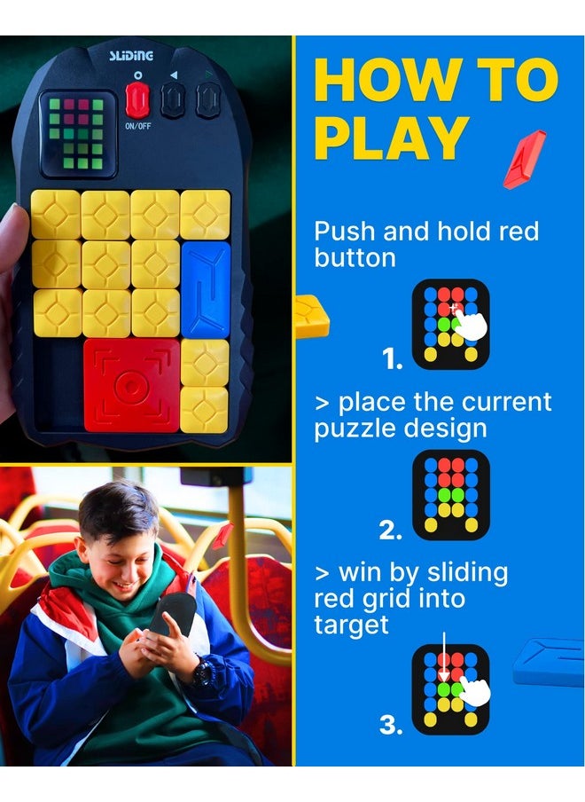 Skywin - Klotski Puzzle Game - 500 Entertaining Fun & Mind Training Iq Puzzles - Unblock Super Slide Electronic Sliding Puzzle Brain Game Toy - Image 1