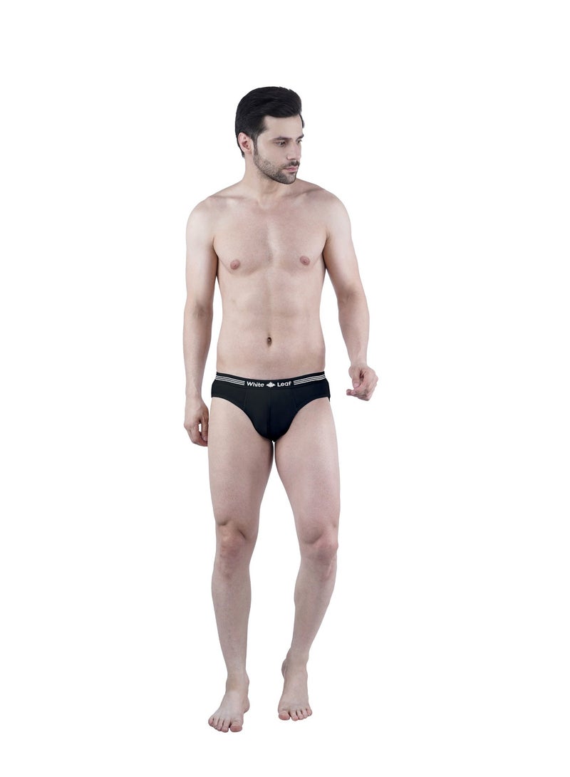 White Leaf Men’s Brief 3PCS OE BK/GYM/NV WLMBOEUG-06-S | 100% Combed Cotton Breathable Comfort Fit | Soft Skin-Friendly Innerwear - Image 3