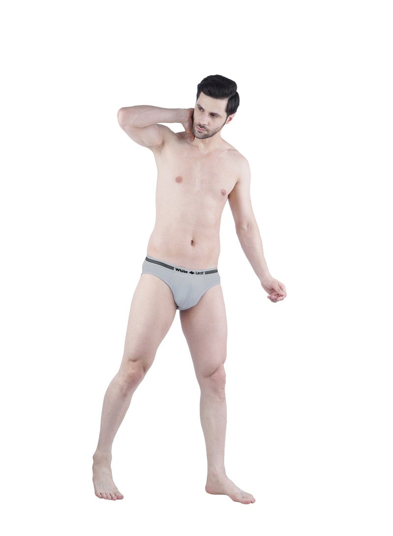 White Leaf Men’s Brief 3PCS OE BK/GYM/NV WLMBOEUG-06-S | 100% Combed Cotton Breathable Comfort Fit | Soft Skin-Friendly Innerwear - Image 5