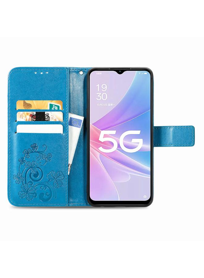 اس-توب جراب لهاتف OPPO A78، جراب هاتف جلدي منقوش بأربع أوراق - Image 3