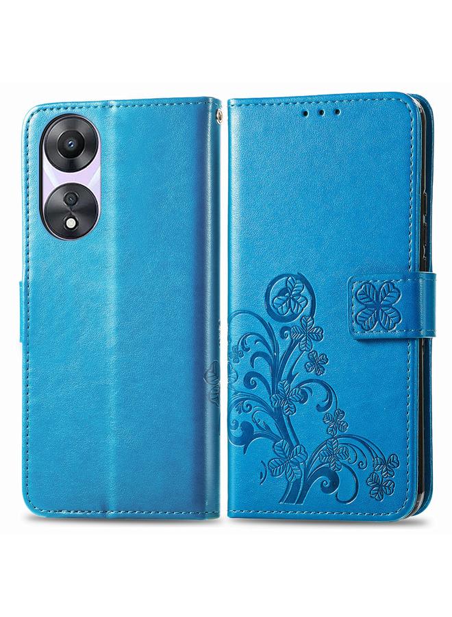 اس-توب جراب لهاتف OPPO A78، جراب هاتف جلدي منقوش بأربع أوراق - Image 2