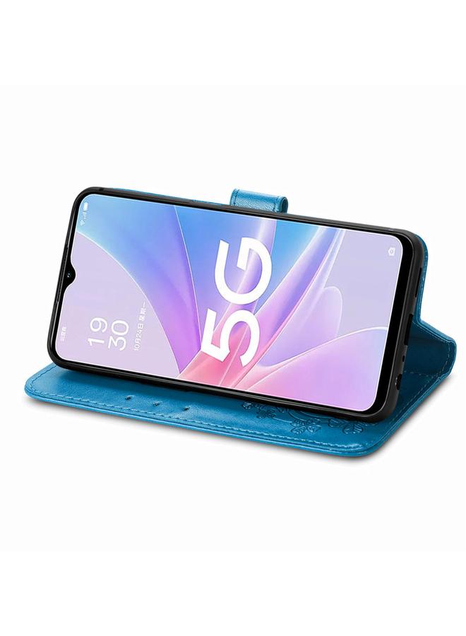 اس-توب جراب لهاتف OPPO A78، جراب هاتف جلدي منقوش بأربع أوراق - Image 4