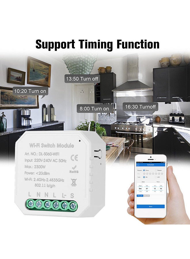 Tuya MINI DIY One Way Smart Switch Small Body APP Remote Control WiFi Switch Timer Light Switch