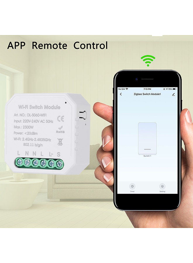 Tuya MINI DIY One Way Smart Switch Small Body APP Remote Control WiFi Switch Timer Light Switch