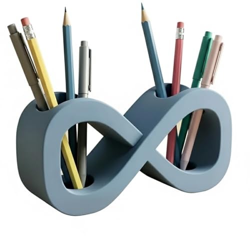 House of Quirk Dual-Purpose Pen Holder & Pencil Holder | Nest Design Desk Organizer | Multipurpose Stationery Stand for Office, Home & Study (Grey) - Image 1