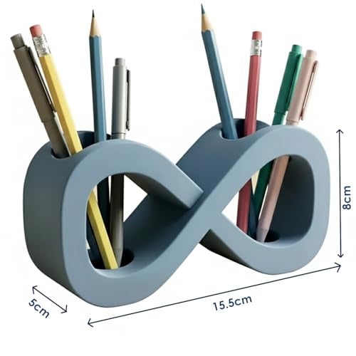House of Quirk Dual-Purpose Pen Holder & Pencil Holder | Nest Design Desk Organizer | Multipurpose Stationery Stand for Office, Home & Study (Grey) - Image 3