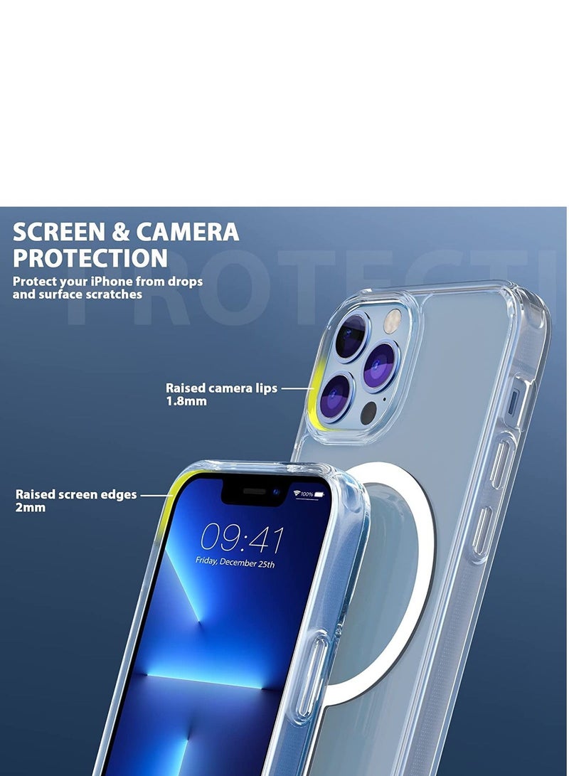 BORTONY iPhone 14 Pro Magsafe Case Slim Thin Magnetic Case Yellowing Resistant Shock Absorption Anti-Scratch Hard Back Crystal Case Phone Cover Compatible with iPhone 14 Pro 6.1 inch - Image 3